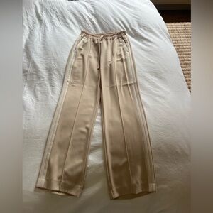 REISS cream track pant with white stripe. Worn once. Size US 4.
